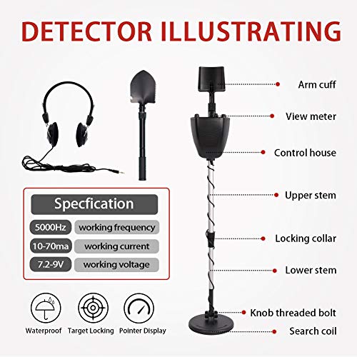 Wedigout Metal Detector MD-4030 Pro Edition Hobby Explorer Waterproof Search Coil with Shovel