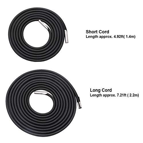 Gloaso Universal Replacement Cords for Zero Gravity Chair 8 Pack, Antigravity Chair Replacement Elastic Laces Lawn Chair Patio Lounge Recliner Chair Repair Oxford Stretch Kit (Black, 4 Long+ 4 Short)