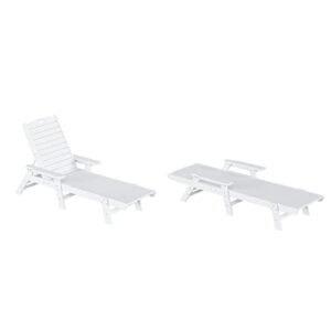 wo poly reclining chaise lounge (set of 2), white