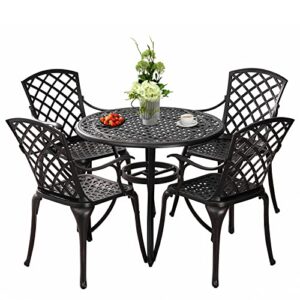 Withniture Aluminum Patio Chairs Set of 2, All Weather Outdoor Dining Chairs with Arms,Patio Dining Chairs,Patio Seating Outdoor Chairs,for Balcony, Backyard, Garden, Bronze