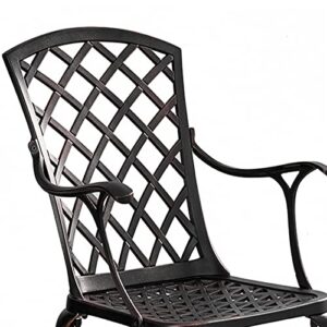 Withniture Aluminum Patio Chairs Set of 2, All Weather Outdoor Dining Chairs with Arms,Patio Dining Chairs,Patio Seating Outdoor Chairs,for Balcony, Backyard, Garden, Bronze