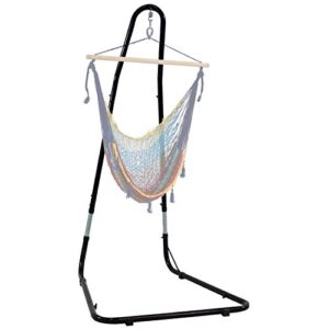 Sunnydaze Adjustable Hammock Chair Stand - 79-Inch to 93-Inch Tall Hanging Stand Only - Heavy-Duty 330-Pound Weight Capacity