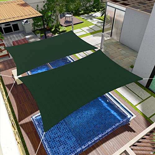 APICRED Sun Shade Sail Rectangle Canopy Awning Fabric Cloth 95% UV Block UV Resistant Heavy Duty Commercial Grade for Outdoor Patio Carport Customized 8'x12' Green