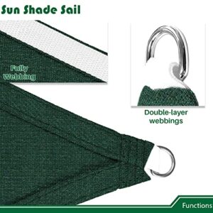 APICRED Sun Shade Sail Rectangle Canopy Awning Fabric Cloth 95% UV Block UV Resistant Heavy Duty Commercial Grade for Outdoor Patio Carport Customized 8'x12' Green