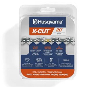 Husqvarna X-Cut SP33G 20 Inch Chainsaw Chain.325" Pitch.050" Gauge, 80 Drive Links, Highly Durable, Pre-Stretched Chainsaw Blade Replacement with Superior Lubrication and Low Kickback, Gray