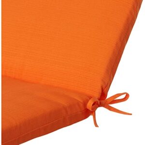 Pillow Perfect Pompeii Solid Indoor/Outdoor Patio Chaise Lounge Cushion Plush Fiber Fill, Weather and Fade Resistant, 72.5" x 21", Orange