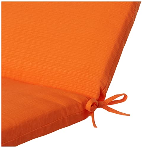 Pillow Perfect Pompeii Solid Indoor/Outdoor Patio Chaise Lounge Cushion Plush Fiber Fill, Weather and Fade Resistant, 72.5" x 21", Orange