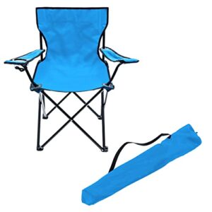 Trademark Innovations Folding Outdoor Beach Camp Chair, 18" L x 31" W x 32" H, Sky Blue
