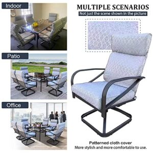 Leaptime Outdoor Furniture Iron Gray Cushion 7-Piece Garden Couch Chair Set