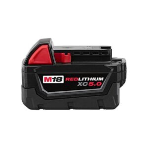 milwaukee m18 18-volt lithium-ion xc extended capacity battery pack 5.0ah (non-retail packaging)