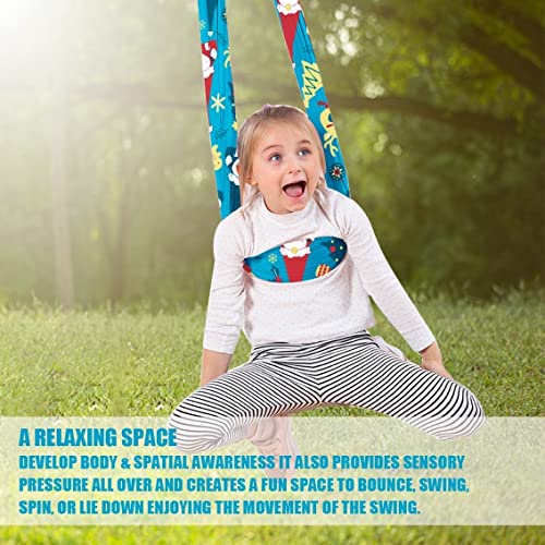 Gumatea Sensory Swing for Kids and Adults Indoor Therapy Swing for Autistic Children Cuddle Swing Christmas Pattern Kids Hammock Swing with Autism , ADHD, Aspergers, Sensory Integration