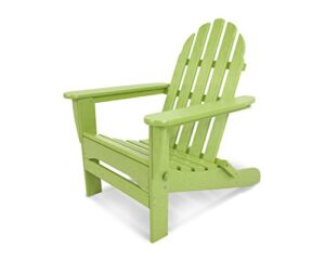 polywood ad5030li classic folding adirondack chair, 29w x 35d x 34h, lime