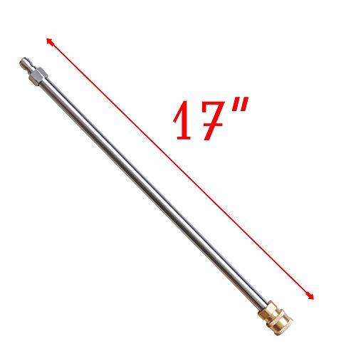 Xiny Tool Pressure Washer Extension Wand, 17 Inch Stainless Steel with 1/4" Quick Connect Power Washer Lance, 2 Pack