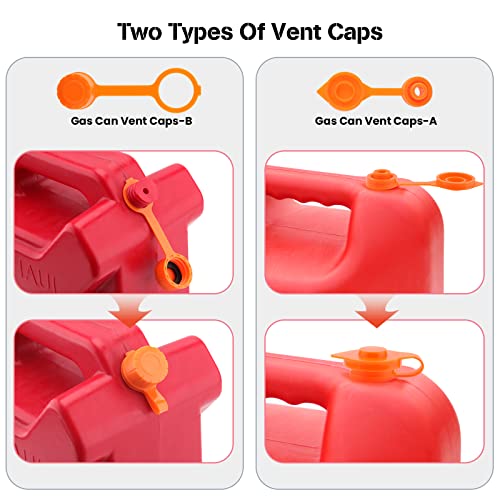 Gas Can Spout Replacement, Gas Can Nozzle Kit with Screw Collar Caps, Gasket Stopper,and 2 Kinds Gas Can Vent Cap for Most Style Gas Can, Highly Fitted, Smoothly Flow (4 Kit)