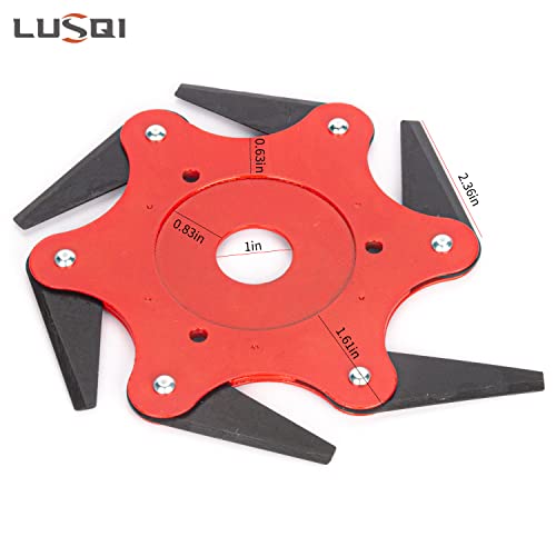 LUSQI Weed Eater Blades 6-Steel Cutter Trimmer Head Weed Wacker Blades Universal Fits Straight Shaft Trimmer