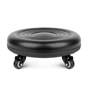 lilithye small rolling stool with wheels for shop garage garden portable low rolling stools multifunction round black roller seat stool