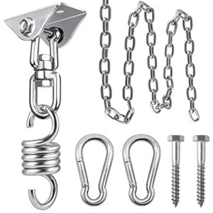 weiatas hammock chair hanging hardware kit with chain and spring, heavy duty porch swing hanger, 360 swivel ceiling hooks for punching bag,gym (screw)