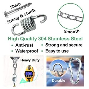 weiatas Hammock Chair Hanging Hardware Kit with Chain and Spring, Heavy Duty Porch Swing Hanger, 360 Swivel Ceiling Hooks for Punching Bag,Gym (Screw)