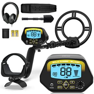 sakobs metal detector for adults waterproof – professional higher accuracy gold detector with lcd display, disc & notch & all metal mode, advanced dsp chip 10″ coil metal detectors