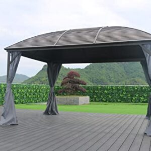 Replacement Gazebo Curtains Sidewalls 4 Panels for Patio Garden Backyard,only Curtains(12'x12', Grey)