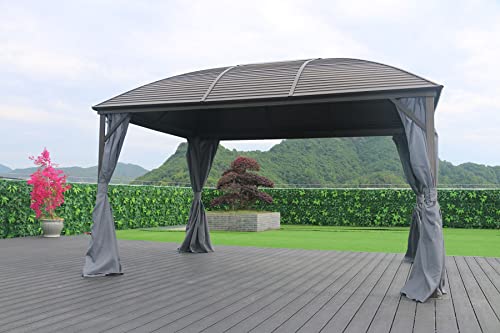 Replacement Gazebo Curtains Sidewalls 4 Panels for Patio Garden Backyard,only Curtains(12'x12', Grey)