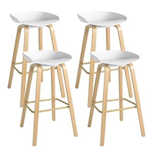 km legend 28.7″ bar stools chairs kitchen island counter height barstools with wood legs, indoor outdoor, set of 4