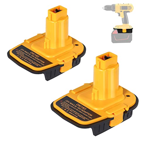 for Dewalt 20V to 18V Battery Adapter, JJXNDO 2-Pack DM18D Upgraded Version DCA1820 Converter for Dewalt 18V/20V & for Milwaukee M18 18V Battery to Work for Dewalt 18V Nicad & NiMh Battery Tools