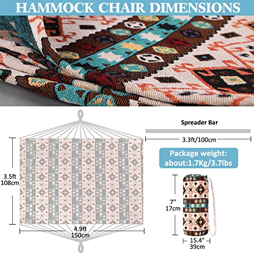 Chihee Hammock Chair Cotton Jacquard Weave Hanging Chair Max 330 lbs Hanging Seat Patio Lawn Chair Advanced Dense Fabric,Ultra Wear-Resistant Excellent Support Superior Comfort & Durability