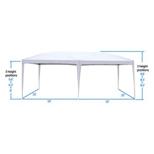 Outvita 10x20ft Pop Up Canopy with 6 SideWalls, Ez Pop Up Portable Instant Canopy Tent for Outdoor Events, Party, Wedding, Birthday,Graduation (White)