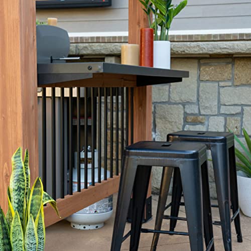 Backyard Discovery Saxony XL Grill Gazebo, 2 full Size Grills, Griddles or Smokers Steel Metal Roof, Wind Resistant - 100 mph, Supports 30 In of Snow, Electrical Outlet, USB, Grilling Hooks