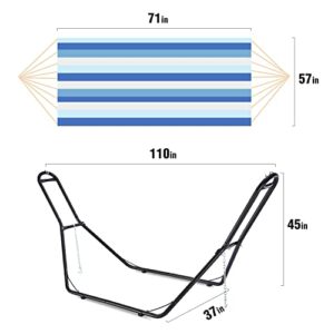 Zupapa Hammock Stand and Hammock, 2 Person Steel Hammock Frame and Hammock, 550LBS Capacity, Backyard Camping Use