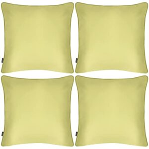 Coddsmz Pack of 4 Decorative Outdoor Waterproof Pillow Covers Garden Cushion DIY Throw Pillowcase Shell for Patio Tent Couch Sofa Bed(Khaki, 4Pack-18x18in/45x45cm)