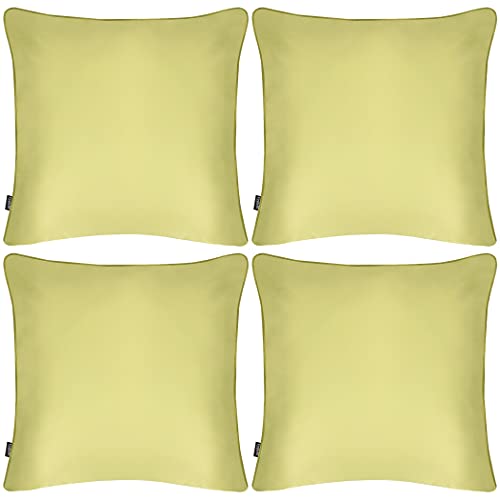 Coddsmz Pack of 4 Decorative Outdoor Waterproof Pillow Covers Garden Cushion DIY Throw Pillowcase Shell for Patio Tent Couch Sofa Bed(Khaki, 4Pack-18x18in/45x45cm)