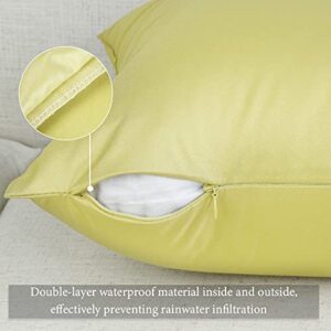 Coddsmz Pack of 4 Decorative Outdoor Waterproof Pillow Covers Garden Cushion DIY Throw Pillowcase Shell for Patio Tent Couch Sofa Bed(Khaki, 4Pack-18x18in/45x45cm)