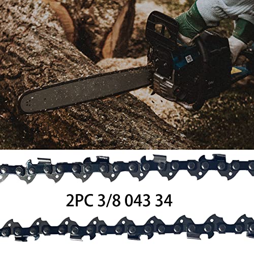 Opuladuo 2PC 8 Inch Chainsaw Chain, 8" Replacement Chain for Black & Decker LPP120, LPP120B Pole Saw and More - 3/8" - .043" - 34 Drive Links