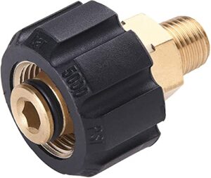 tool daily pressure washer adapter, female metric m22 to 1/4 inch male npt fitting, 5000 psi