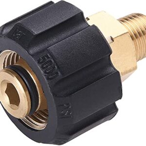 Tool Daily Pressure Washer Adapter, Female Metric M22 to 1/4 Inch Male NPT Fitting, 5000 PSI