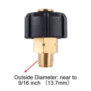 Tool Daily Pressure Washer Adapter, Female Metric M22 to 1/4 Inch Male NPT Fitting, 5000 PSI