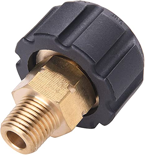 Tool Daily Pressure Washer Adapter, Female Metric M22 to 1/4 Inch Male NPT Fitting, 5000 PSI