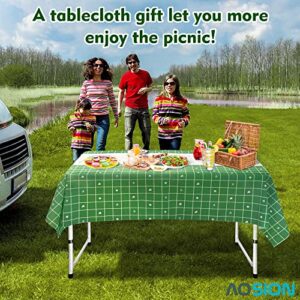 AOSION-Folding Table,48"x24" 4FT Folding Picnic Table,Aluminum Portable Camping Table with Handle,Adjustable Height Plastic Table for Picnic,Party,BBQ,White