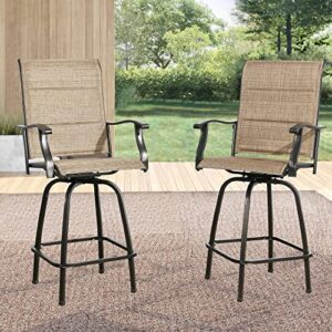 ulax furniture outdoor swivel bar stools padded patio bar chairs, set of 2