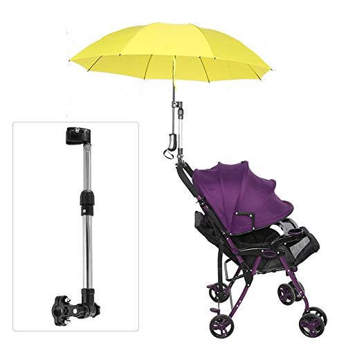 Alomejor Umbrella Stand Bicycle Umbrella Holder Baby Stroller Umbrella Bracket Retractable Stainless Steel Umbrella Mount Stand