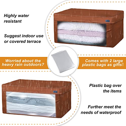 NettyPro Outdoor Patio Cushion Storage Bags Water-Resistant Extra Large 9 Ft Christmas Tree Cushion Bags for Storage, 65 x 20 x 28 Inch, Brown