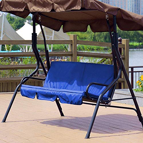 Agatige Patio Swing Cover 3 Seater Waterproof Porch Swing Cushion Cover for Outdoor Garden(Blue) 150x50x10cm/59x19.67x3.94in