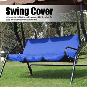 Agatige Patio Swing Cover 3 Seater Waterproof Porch Swing Cushion Cover for Outdoor Garden(Blue) 150x50x10cm/59x19.67x3.94in
