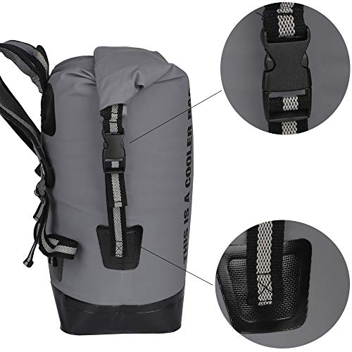 Yodo 20L Waterproof Dry Bag Roll Top Floating Insulated Cooler Backpack for Travel, Boating, Kayaking, Swimming, Fishing, Camping,Beach,Gray