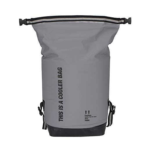 Yodo 20L Waterproof Dry Bag Roll Top Floating Insulated Cooler Backpack for Travel, Boating, Kayaking, Swimming, Fishing, Camping,Beach,Gray
