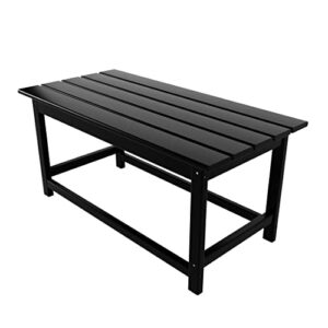 westintrends malibu outdoor coffee table, 35″ x 17.5″ all weather poly lumber patio adirondack coffee table for garden lawn porch balcony, black