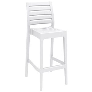 compamia ares 29.5″ outdoor bar stool in white (set of 2)