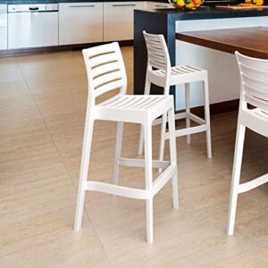 Compamia Ares 29.5" Outdoor Bar Stool in White (Set of 2)